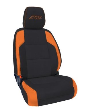 Toyota Tacoma Front Seat Covers - PRP Seats - Black/Orange - `16-`23